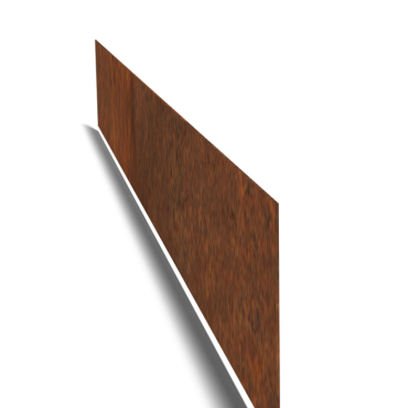 Cortenstaal kantopsluiting recht 150mm (lengte 150cm)