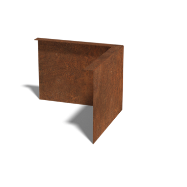 Cortenstaal kantopsluiting gezet 120mm buitenhoek