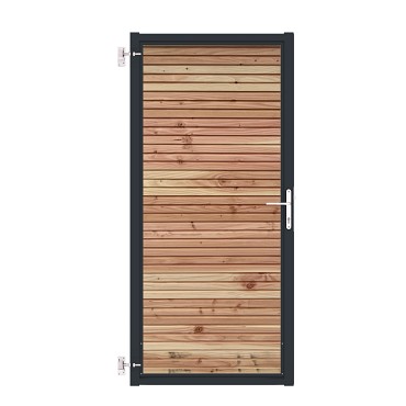 Poort met stalen kaderframe RAL7016 met Douglas Triple Rhombusprofiel Blank 89x190cm