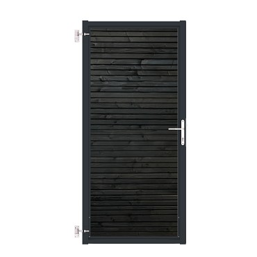 Tuinpoort Combiwood Douglas | Rhombus Triple Zwart | Antraciet frame