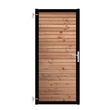 Tuinpoort Combiwood Douglas | Rhombus Double Blank | Zwart frame