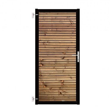 Tuinpoort Combiwood Douglas | Rhombus Triple Bruin | Zwart frame