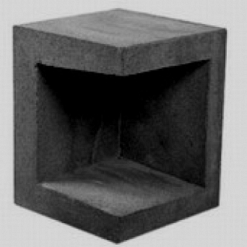 U-hoekelement 40x40x50cm zwart