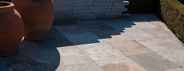 Slates Travertin Scabas Soft finish 60x60x3cm Geslepen en getrommeld