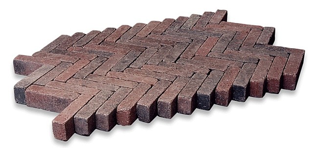 *Waalformaat getrommeld Rood/zwart 20x5x7cm   op=op