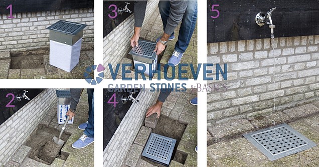 *Hydroblob infiltratieput met grafiet rooster 25x25x35cm 20L