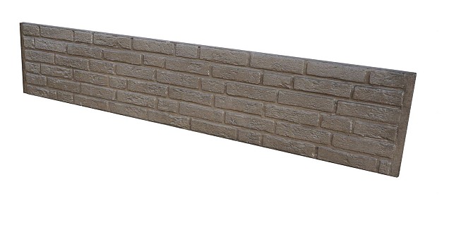 Betonplaat Baksteenmotief dubbelzijdig Bruin 184x36x4,8cm (levertijd ca. 4 weken)