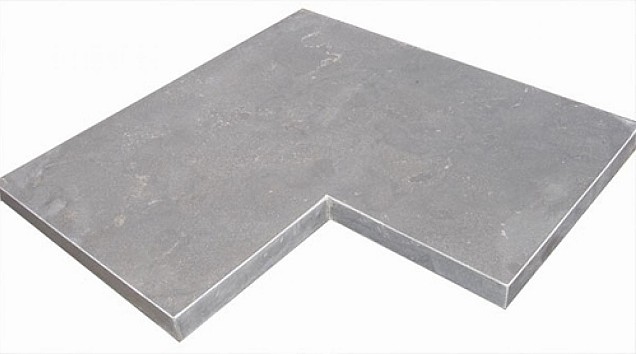 *Vijverrand hoekstuk Chinees Hardsteen gezoet MF 40x40/20x3cm