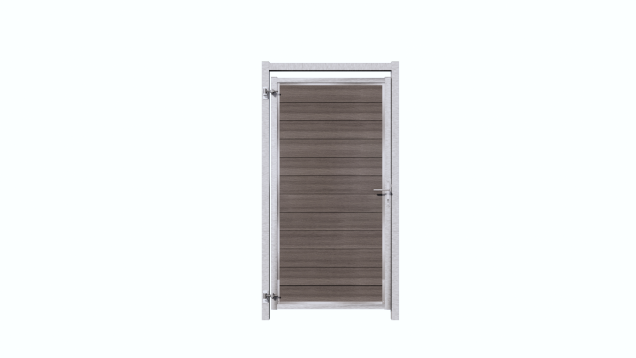 Composiet Poort Profi-Fence Light Grey 90x190cm - Grijs Frame (RAL 9007) Horizontaal