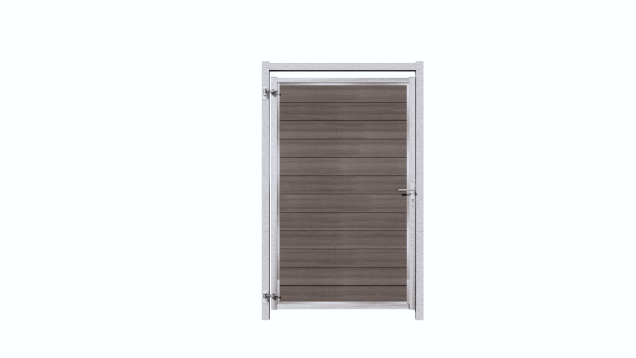 Composiet Poort Profi-Fence Solid Black 120x190cm - Zwart Frame (RAL 9005) Horizontaal