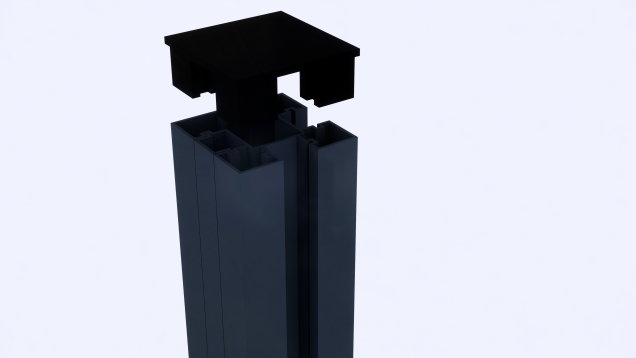 *Profi-Fence Aluminium paal incl. startblokjes 75x75x3200mm RAL7016