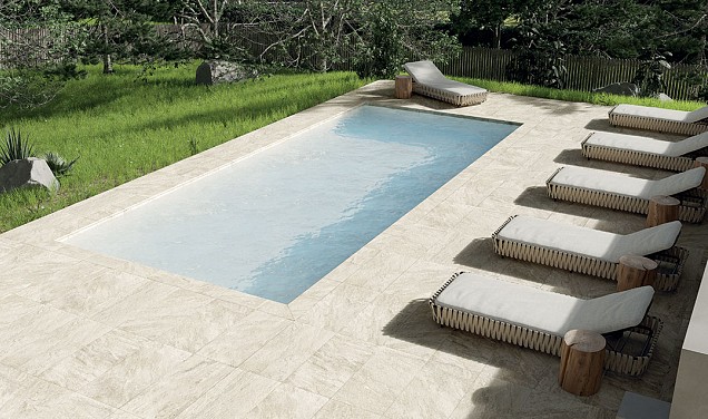 Keramische tegel Stones Quartz 60x60x2cm - White