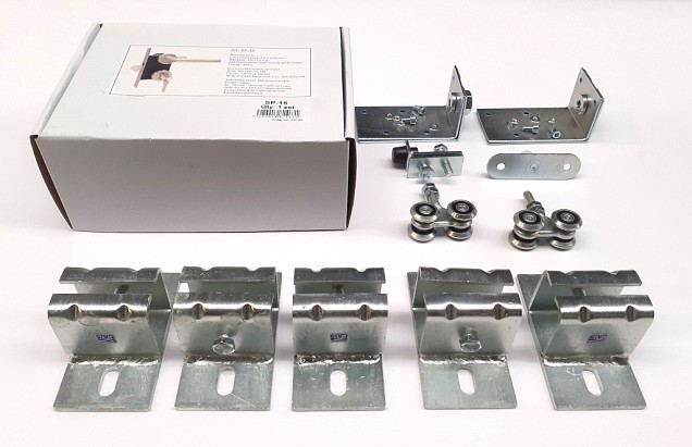 Frame voor schuifpoort plafondbevestiging 1165x1900mm compleet met hang-en sluitwerk