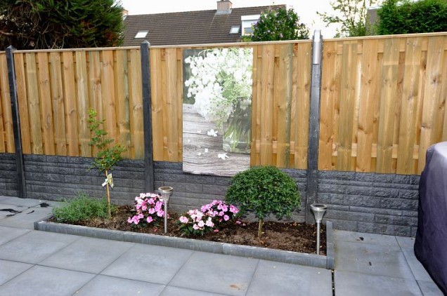 Tuinscherm grenen 21 planks 16mm recht verz. geschroefd 130(H)x180(B)cm verticaal