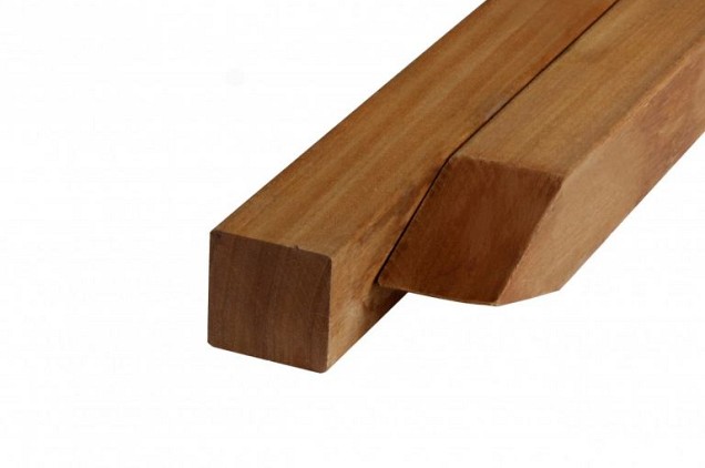 *Angelim Olivia paal met glad plat 88x88x2750mm