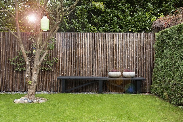 *Bamboe rolscherm Black, 180x180cm