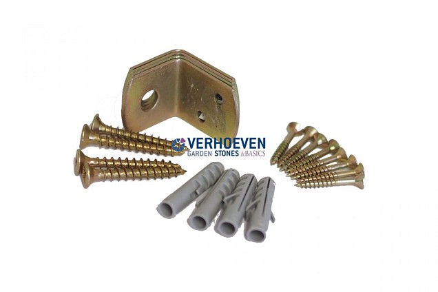 *L-Beslag verzinkt p.set incl. schroeven en pluggen