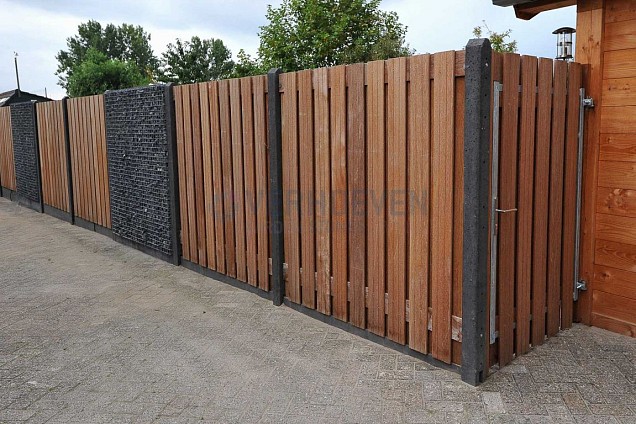 Poort 110cm Hardhout Stalen Frame 110x180cm Verticaal