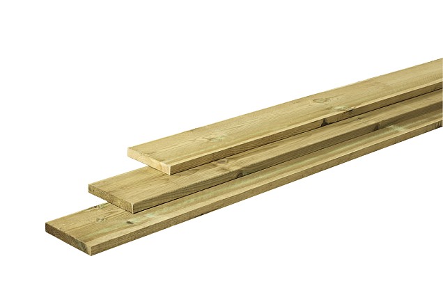 Grenen plank 1 zijde glad 1 zijde fijnbezaagd 28x195x4000mm