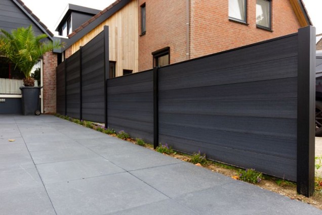 *Profi-fence Scherm Naturel  175(b)x184(h)cm Solid Black