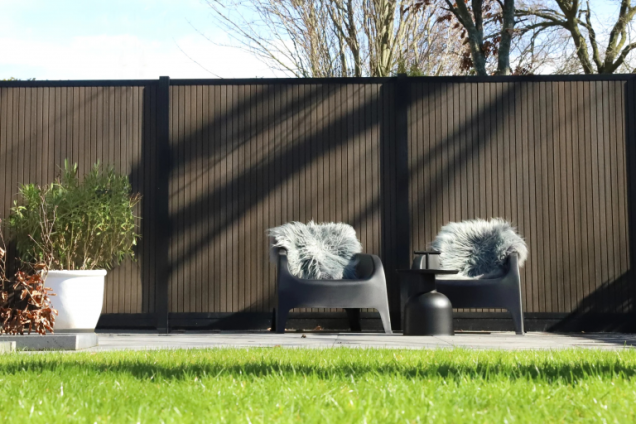 *Profi-fence Rhombus Scherm 175(b)x198(h)cm Walnut Verticaal
