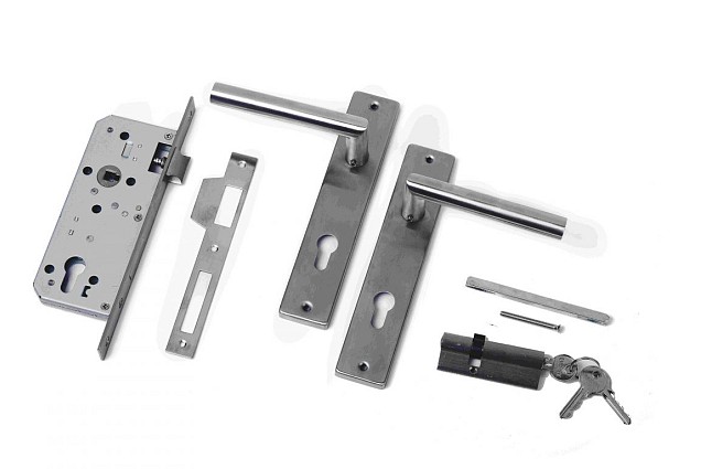 Hang- en sluitwerk compleet Cilinder slotset RVS t.b.v. Kaderframe (smalslot) incl luxe hangset