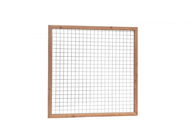 Zwart gaaspaneel trellis maas 7.5x7.5cm met zwart kader 130x180cm