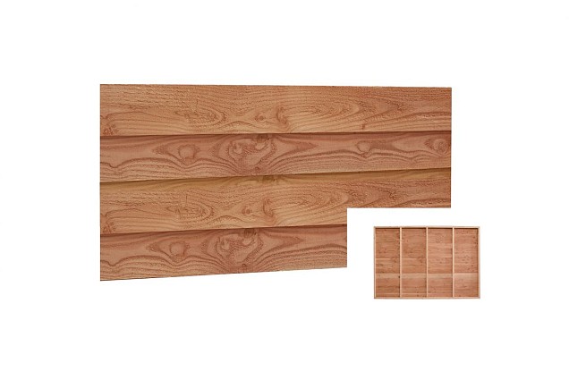 Douglas wandpakket t.b.v. enkelzijdige wand kapschuur Comfort 371x162 cm, onbehandeld.