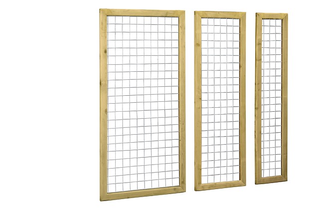 *Zwart gaaspaneel trellis maas 7.5x7.5cm met grenen kader 90x180cm