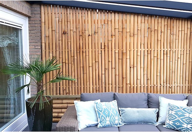 *Bamboe Naturel Tuinscherm XL 180x180 cm (BxH)