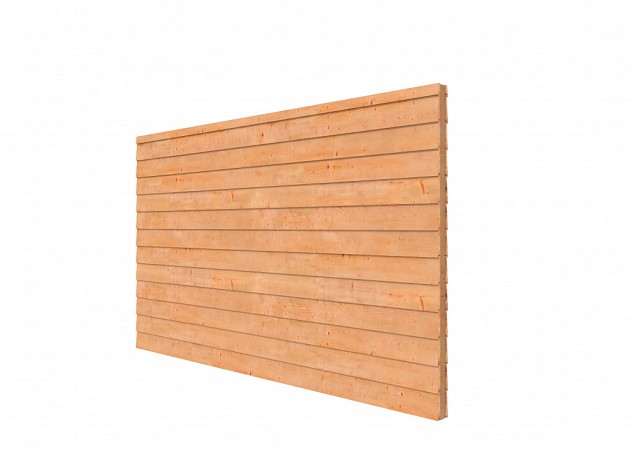 Douglas wandpakket t.b.v. dubbelzijdige wand kapschuur Comfort 371x162 cm, onbehandeld.