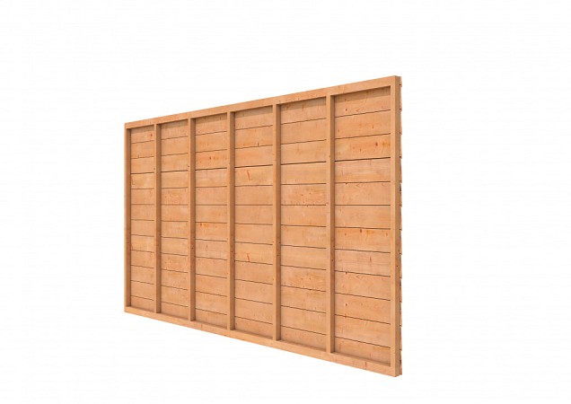 Douglas wandpakket t.b.v. enkelzijdige wand Comfort/DHZ 371x224 cm, onbehandeld.