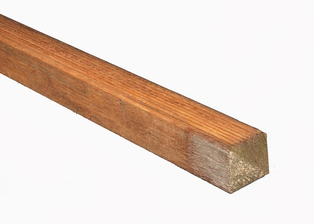 *Greenheartpaal geschaafd met diamantkop 65x65x3000mm