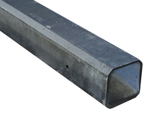 *Betonpaal Classica Glad antraciet 10x10x275cm tussen sponning 74cm met punt