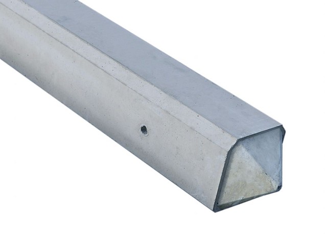 Betonpaal Classica Glad Grijs 10x10x100cm tussen sponning 37cm met punt (levertijd ca. 4 weken)