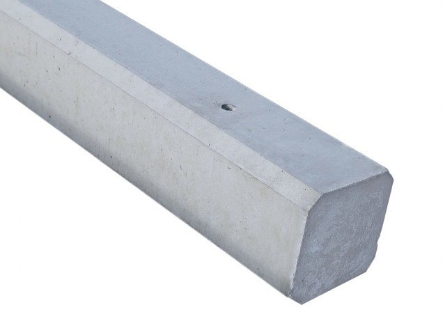 Betonpaal Plat Glad Stampgrijs 10x10x275cm tussen sponning 37cm