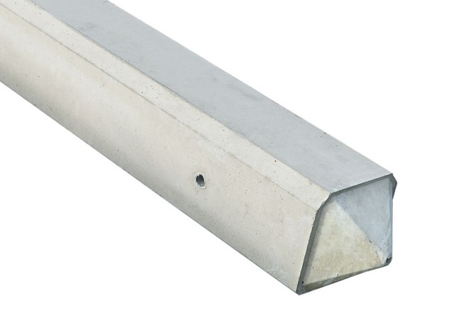 Betonpaal Classica glad Punt Wit 10x10x195cm hoek sponning 74cm (ca. 4 weken levertijd)