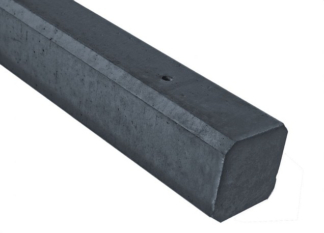 Betonpaal Plat Glad antraciet 10x10x275cm tussen sponning 74cm