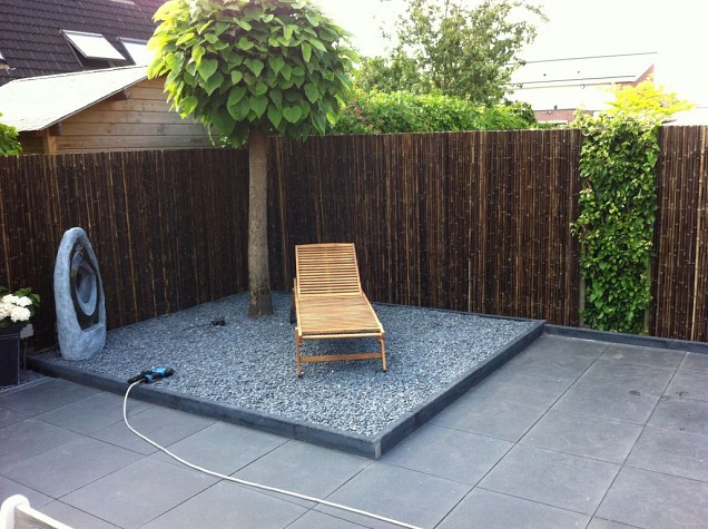 *Bamboe rolscherm Black, 180x180cm