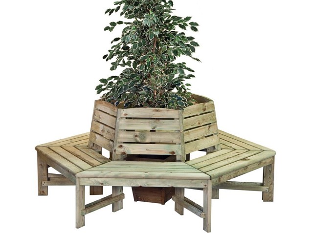 Boombank rond model zware uitvoering Grenen incl. 64 schroeven 5 x 50