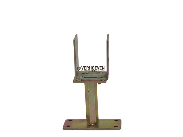 *Paalsteun Carport Voetplaat verstelbaar U-model geel verzinkt tbv paal 80/140 mm