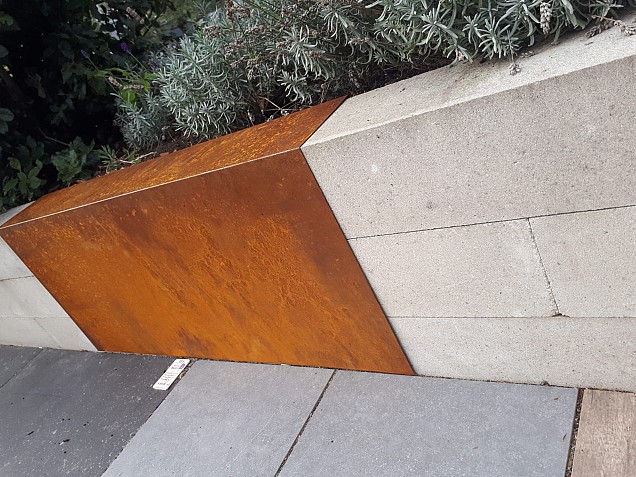 *Cortenstaal t.b.v. 15x15 blok afsluitkap 15x43x200cm (BxHxL)