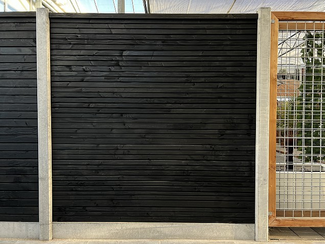 *Douglas triple profiel Rhombus dubbelzijdig 28x140x4000mm (Wb 134mm) Zwart