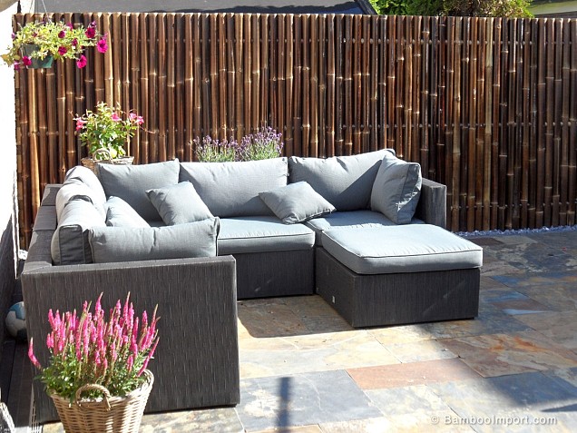 *Bamboe Black Tuinscherm XL 180x180cm (BxH)
