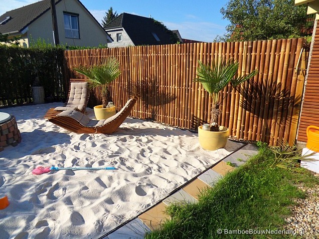 *Bamboe Black Tuinscherm XL 180x180cm (BxH)