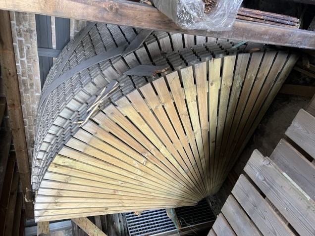 *Relief waaierscherm/vlonder 180x180cm Enkelzijdig (op=op)