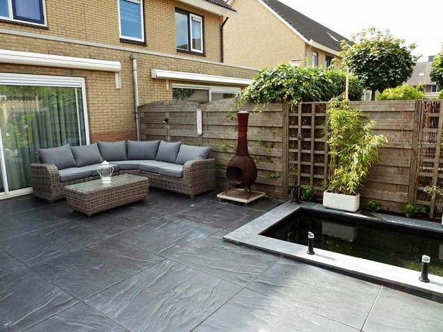 Restpartij Rusticslate 60x60x4cm Zwart | B-keus