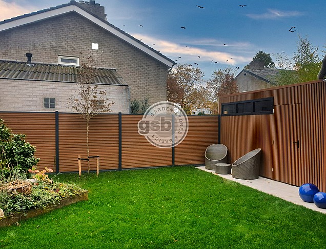 Gevelbekleding WEO35 33x170x3000mm wb.140mm Teak Op=Op