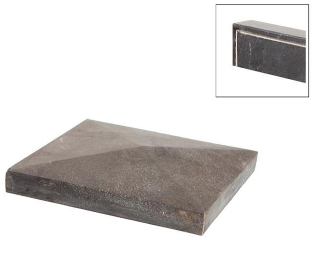 *Afdekmuts hardsteen 26x26x3-5cm met waterrand