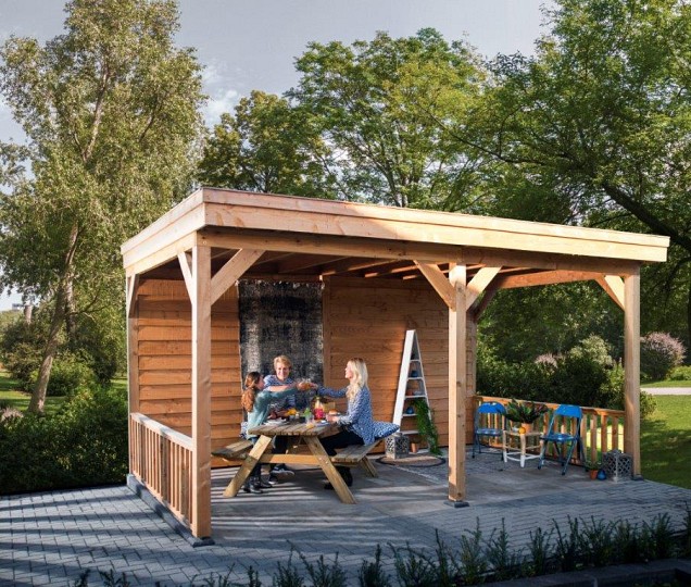 Douglas wandpakket t.b.v. enkelzijdige wand Comfort/DHZ 278,5x224 cm, onbehandeld.